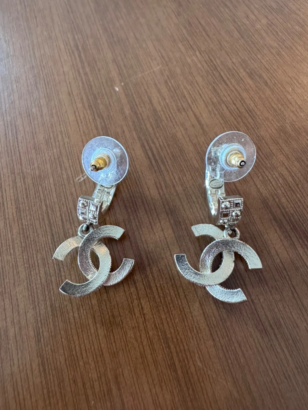 Chanel Dangling CC Hoop Earrings